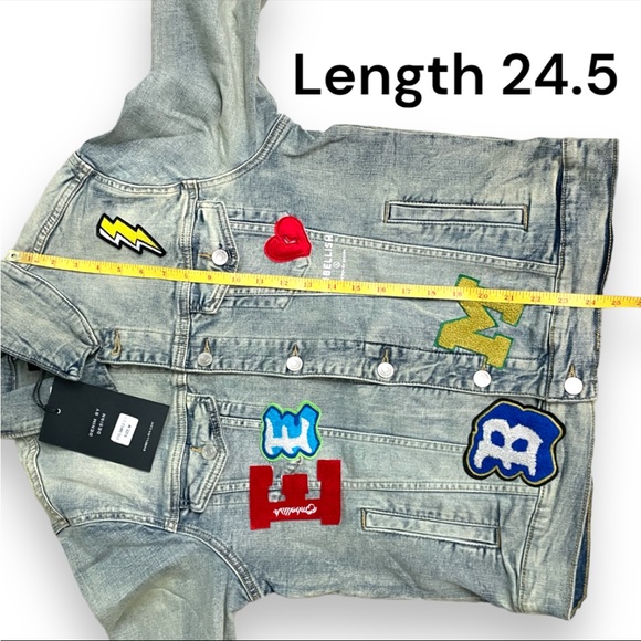 NWT Embellish NYC Devin Denim Patch Jacket Size Med - Picture 12 of 12